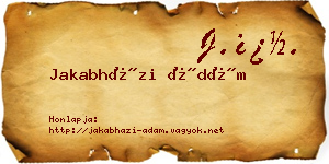 Jakabházi Ádám névjegykártya