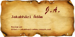 Jakabházi Ádám névjegykártya